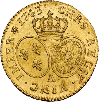Louis XV, louis d&rsquo;or au bandeau, 1743 Paris