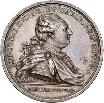Louis XVI, le percement du canal du Centre, par Duvivier, 1785 Paris NGC AU DETAILS