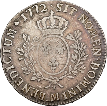 Louis XV, écu à la vieille tête, 1772 Toulouse