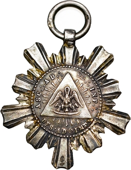 Franc maçonnerie, Orient de Paris, loge des Philanthropes réunis, en argent, 5839 (1839)