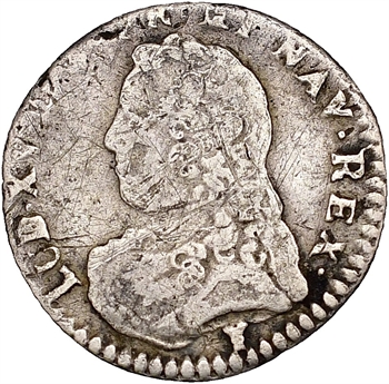Louis XV, vingtième d&rsquo;écu aux branches d&rsquo;olivier, 1730 Rennes