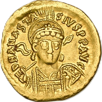 Anastase, solidus, Constantinople, 6e officine, 491-498