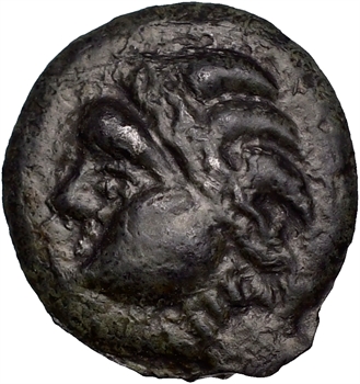 Leuques, potin à la tête d&rsquo;indien et au sanglier, classe Ia, c.Ier s. av. J.-C.