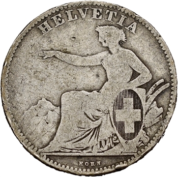 Suisse, Confédération helvétique, 2 francs, 1860 Berne