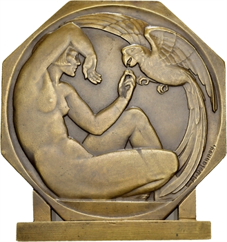 Delannoy (M.) : la femme à l&rsquo;ara, grand module, s.d. Paris (Canale)