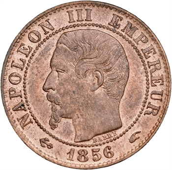 Second Empire, cinq centimes tête nue, 1856 Paris