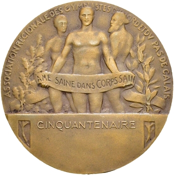 Dautel (P.-V.) : cinquantenaire de l&rsquo;Association des gymnastes du nord, dans sa boîte, 1929 Paris