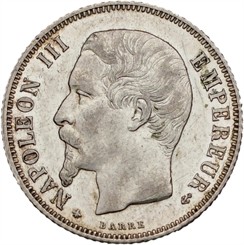 Second Empire, 1 franc tête nue, 1860 Paris