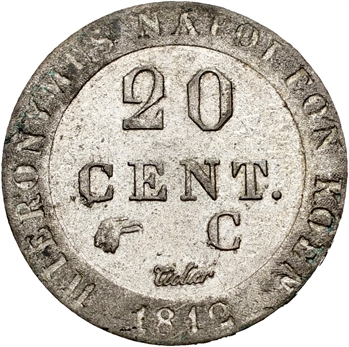 Allemagne, Westphalie (royaume de), Jérôme Napoléon, 20 centimes, 1812 Cassel