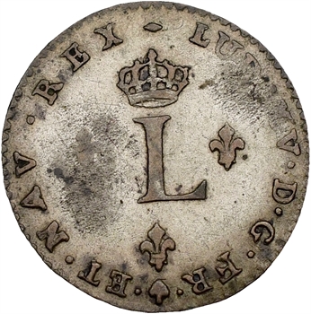 Louis XV, double sol de billon, 1739 Rouen