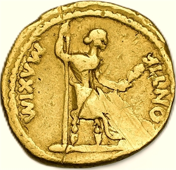 Tibère, aureus, Lyon, 14-37