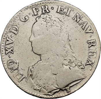 Louis XV, écu aux branches d&rsquo;olivier, 1727 Rennes