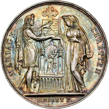 Premier Empire, médaille de mariage, par Pingret, s.d. Paris