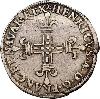 Henri IV, quart d&rsquo;écu de Navarre, 1595 Saint-Palais
