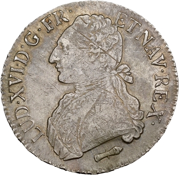 Louis XVI, écu aux branches d’olivier, 1786 Perpignan