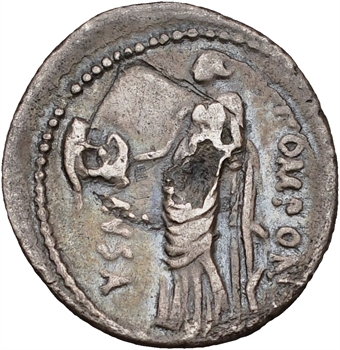 Pomponia, denier, Rome, 66 av. J.-C.