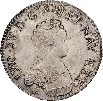 Louis XV, écu dit Vertugadin, 1716 Troyes