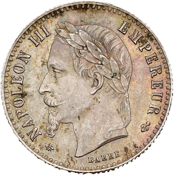 Second Empire, 50 centimes tête laurée, 1865 Paris