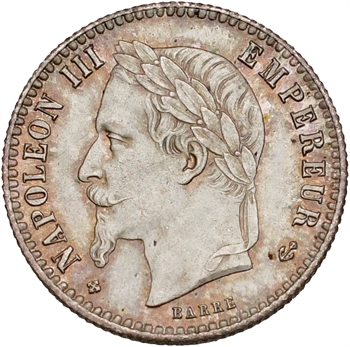Second Empire, 50 centimes tête laurée, 1867 Strasbourg