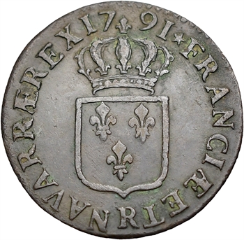 Louis XVI, sol de bronze, 1791, 1er semestre, Orléans