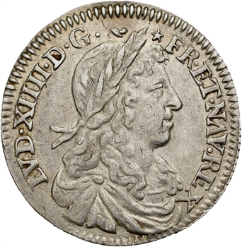 Louis XIV, douzième d&rsquo;écu au buste juvénile, 1659 Rouen