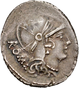 Carisia, denier, Rome, 46 av. J.-C.