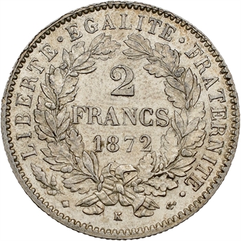 IIIe République, 2 francs Cérès, 1872 Bordeaux