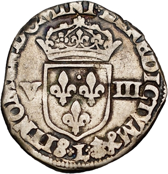Henri IV, huitième d&rsquo;écu, croix feuillue de face, 1590 Bayonne