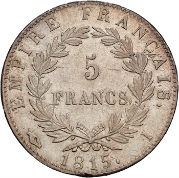 Cent-Jours, 5 francs Empire, 1815 Limoges