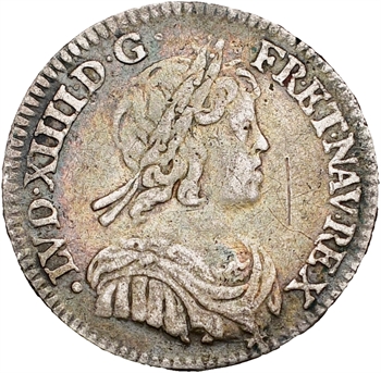 Louis XIV, douzième d’écu à la mèche courte, 1644 Paris (point)