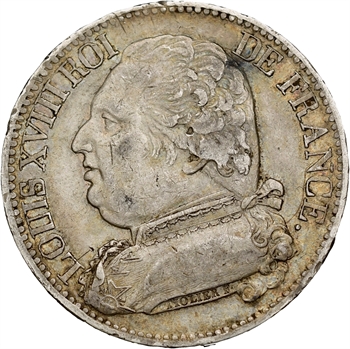 Louis XVIII, 5 francs buste habillé, 1814 Limoges