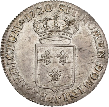Louis XV, tiers d&rsquo;écu de France, 1720 Paris flan neuf