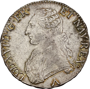 Louis XVI, écu aux branches d&rsquo;olivier, 1776 Lille
