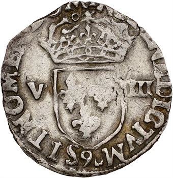 Henri III, huitième d&rsquo;écu croix de face, 15– Rennes