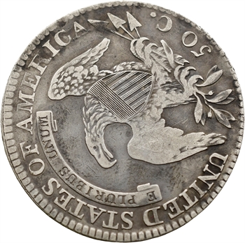 États-Unis, 50 cents ou demi-dollar Capped bust, 1812 Philadelphie variété axe décalé