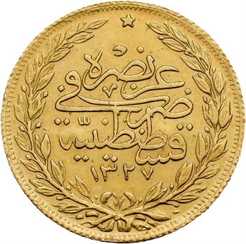 Turquie, Mohammed V, 100 kurush, AH 1327/5 (1913) Constantinople