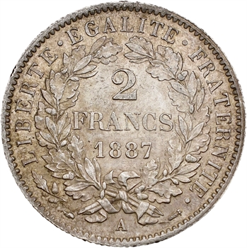 IIIe République, 2 francs Cérès, 1887 Paris