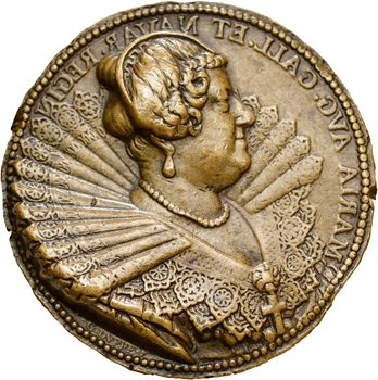 Marie de Médicis, par Guillaume Dupré, s.d. (c.1625), fonte ancienne à la légende d&rsquo;avers rétrograde