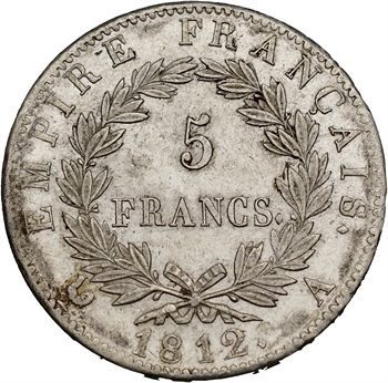Premier Empire, 5 francs Empire, 1812 Paris