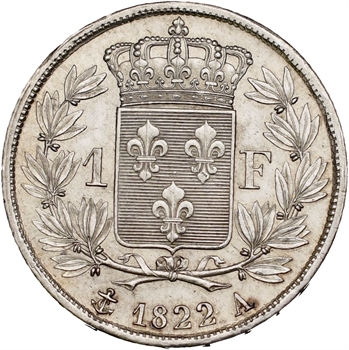 Louis XVIII, 1 franc, 1822 Paris