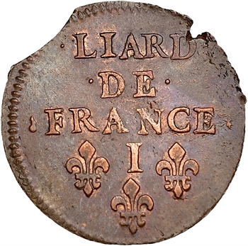 Louis XIV, liard de cuivre, 2e type, 1656 Limoges