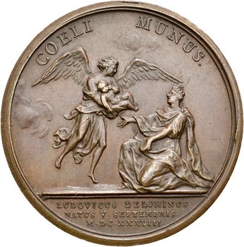 Louis XIII, la naissance du Dauphin (Louis XIV), par Mauger, 1638 Paris