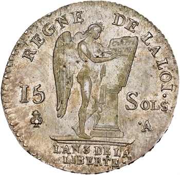 Constitution, 15 sols FRANÇOIS, An 3, 2d semestre, 1791 Paris