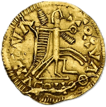 Wisigoths, Leovigildus, trémissis au nom de Justinien II, Tolède, 569-586