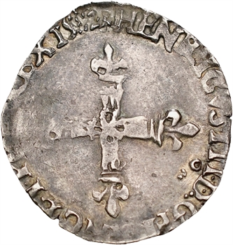 Henri III, huitième d&rsquo;écu croix de face, 1582 Rennes