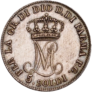 Italie, Parme (duché de), Marie-Louise, 5 soldi, 1830 Milan