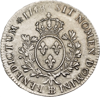 Louis XV, écu au bandeau, 1748 Strasbourg