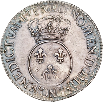 Louis XV, écu dit Vertugadin, 1716 Troyes