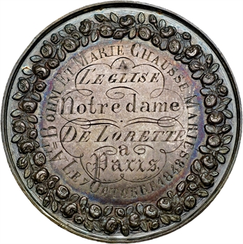 IIe République, médaille de mariage en argent, par Andrieu, 1848 Paris