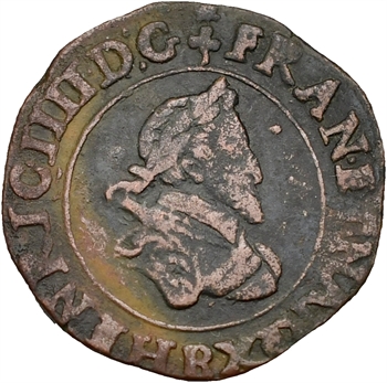 Henri IV, double tournois légende latine, 1593 Dieppe